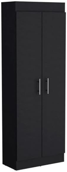 Clinton Pantry Cabinet Engineered Wood Black