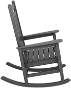 SERWALL Outdoor Rocking Chair Set of 2, HDPE Rocking Chairs for Adult, Grey | 21.1" Widened Seat adds Extra Comfort, Oversized Rocking Chair for Adults, All Weather Porch Rocker for Lawn Garden