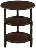Telephone Table, Small Telephone Coffee Side Table,Living Room Sofa Side Table,Three Layers of Storage,Round Tray Side Table,No Assembly Required(Black Walnut-20.07 * 20.07 * 24.60in