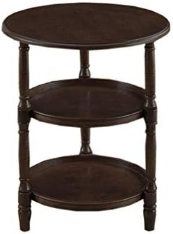 Telephone Table, Small Telephone Coffee Side Table,Living Room Sofa Side Table,Three Layers of Storage,Round Tray Side Table,No Assembly Required(Black Walnut-20.07 * 20.07 * 24.60in