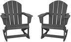 WestinTrends Malibu 2 Piece Set Outdoor/Patio Poly Adirondack Rocking Chairs (2 Seater), Gray