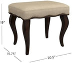 Hillsdale Hamilton Wood and Upholstered Backless Vanity Stool for Makeup Room and Bathroom, Burnished Oak