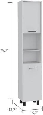 2-Piece Kitchen Set with Island and Pantry Cabinet | Includes 8 shelves and 2 drawers for organized storage