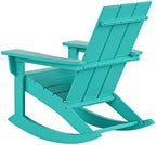 HDPE Shoreside Modern Rocking Poly Adirondack Chair (Set of 4),Turquoise