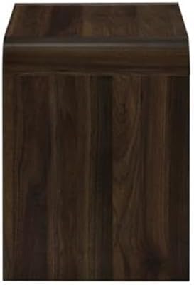 Pemberly Row Modern 2-Piece Wood End Table Set, Walnut Finish, 21.6 in W x 15.7 in D x 21.6 in H, Sturdy Eco-Friendly Build, Drawer Storage, Minimalist Style Bedside or Living Room Tables