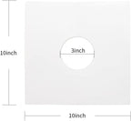 10'' Vinyl Record Paper Inner Sleeves Kraft Paper Protection Covers, 20Pcs | White Anti-Static Acid Free Sleeves for 10 Inches 78rpm Record