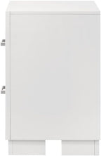2 Drawers MDF Nightstand in Cream White Finish ﻿,for Small Spaces