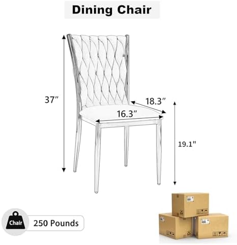 Modern Dining Chairs Set of 4, Black Velvet Woven Kitchen Chair with Golden Metal Legs, Upholstered Cushion & High Back Design, Mid-Century Dining Chairs for Kitchen, Living Room