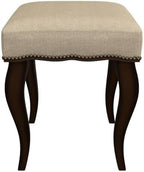 Hillsdale Hamilton Wood and Upholstered Backless Vanity Stool for Makeup Room and Bathroom, Burnished Oak