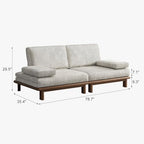Lartis 78.7" Sofa Bed, Sleeper Pull Out Couch, Modern Couch Convertible Modern Futon for Living Room/Apartment/Bedroom, Modular Design Sofa,Full Solid Wood Frame