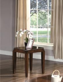 Polay 3-Piece Coffee and End Table Set with Parquet Design | Rich walnut finish, parquet pattern tops, sturdy wooden aprons (79mm thick), tapered legs, perfect for living rooms.