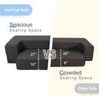 10 Inch Folding Sofa Bed Memory Foam Futon Chair Bed, Modern Fold Out Couch | Full Size Convertible Sleeper Sofa for Living Room, Foldable Floor Guest Mattress, Dark Grey