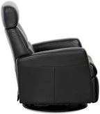 IMG Divani RG 225 Medium Glider Relaxer Rocking Recliner Swivel Chair - Trend Sand Leather Manual Recline - Adjustable Headres