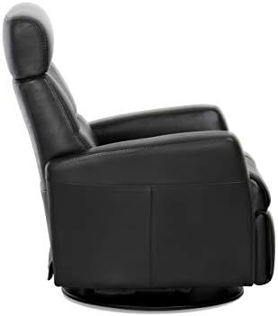 IMG Divani RG 225 Medium Glider Relaxer Rocking Recliner Swivel Chair - Trend Sand Leather Manual Recline - Adjustable Headres