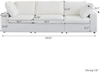 JACH Modular Sectional Sofas for Living Room, Deep 3-Seats Convertible Couch, Cushion Covers Removable, Modern Cloud Sectional Couches for Apartment (White), 120WE-3