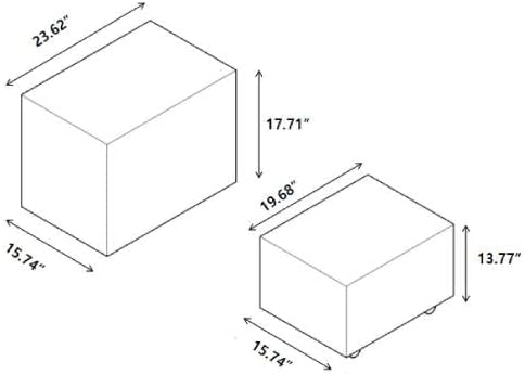 2-Piece Small Cube Side Table and Rolling Side Table Set | Modern Movable End Tables with Silent Casters Minimalist Cube Accent Side Table for Living Room, Bedroom