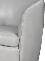 Pemberly Set of 2 Steamboat Ice All Italian Leather Swivel Club Chair