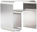 Stainless Steel Side Table, Modern Bedside Table, Integrated Nightstand, Simple Night Stand, Suitable for Bedroom, Living Room, Balcony