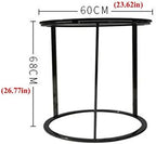 Telephone Table, Black Glass End Table Stainless Steel Frame Living Room Sofa Side Table Telephone Desk Computer Desk(Color:Black,Size:23.6223.6226.77in)