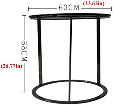 Telephone Table, Black Glass End Table Stainless Steel Frame Living Room Sofa Side Table Telephone Desk Computer Desk(Color:Black,Size:23.6223.6226.77in)