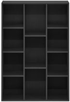 Furinno LUDER Book Shelf, 11-Cube Bookshelf, Reversible Bookcase, 9.4 x 29.1 x 41.7, Easy Assembly, for Living Room, Bedroom, Home Office, Blackwood