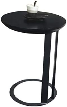 Telephone Table, Black Solid Wood Side Table,Living Room Sofa Side Table,Round Side Table/End Table/Night Stand/Coffee Table,Telephone Tables,Diameter 15.74 in(Black-15.74 * 21.25in