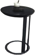 Telephone Table, Black Solid Wood Side Table,Living Room Sofa Side Table,Round Side Table/End Table/Night Stand/Coffee Table,Telephone Tables,Diameter 15.74 in(Black-15.74 * 21.25in