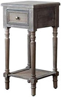 Telephone Table, Retro Sofa Small Side Table,Industrial Styleside Table,Telephone Tables,with Drawer,Side Table with Storage Shelf(Color:Retro,Size:13.9713.9729.52in)
