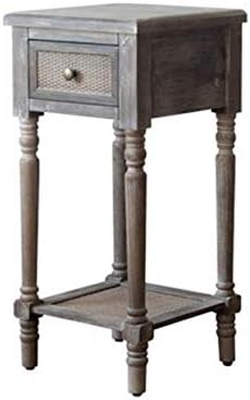 Telephone Table, Retro Sofa Small Side Table,Industrial Styleside Table,Telephone Tables,with Drawer,Side Table with Storage Shelf(Color:Retro,Size:13.9713.9729.52in)