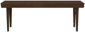 Pemberly Row 47" Mid Century Modern Rectangle Felicity Brown Teak Wood Bench Seat for Living Room, Dining Room, Bedroom, Entrance, Hallway, in Walnut Finish