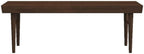 Pemberly Row 47" Mid Century Modern Rectangle Felicity Brown Teak Wood Bench Seat for Living Room, Dining Room, Bedroom, Entrance, Hallway, in Walnut Finish