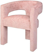 Jofran Gwen Jacquard Upholstered Accent Chair, Modern Luxury Plush Sculptural Armchair for Dining Room or Living Room, Chairs Living Room, Pink, Set of 4
