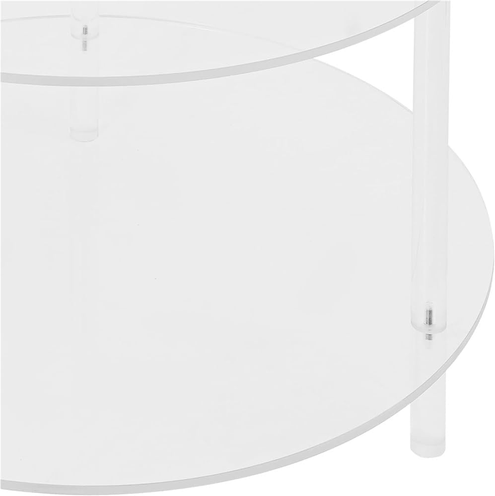 Acrylic Coffee Table, 2 Tier Round Coffee Table, Modern Clear Coffee Table, Clear End Table, Small Round Side Table for Couch, Living Room, Bedroom