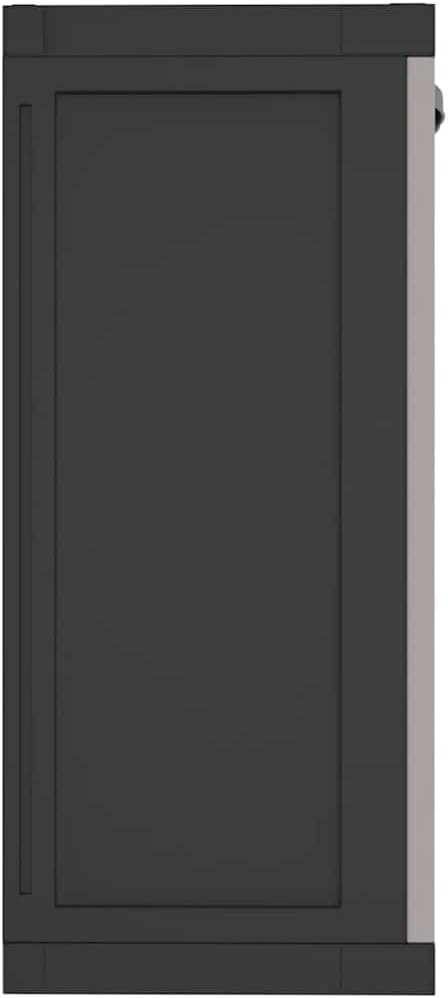 Locking Outdoor Storage Cabinet with Shelves Adjustable Shelf Modern Outdoor Storage Cabinet for Balcony Gray Black Polypropylene Medium