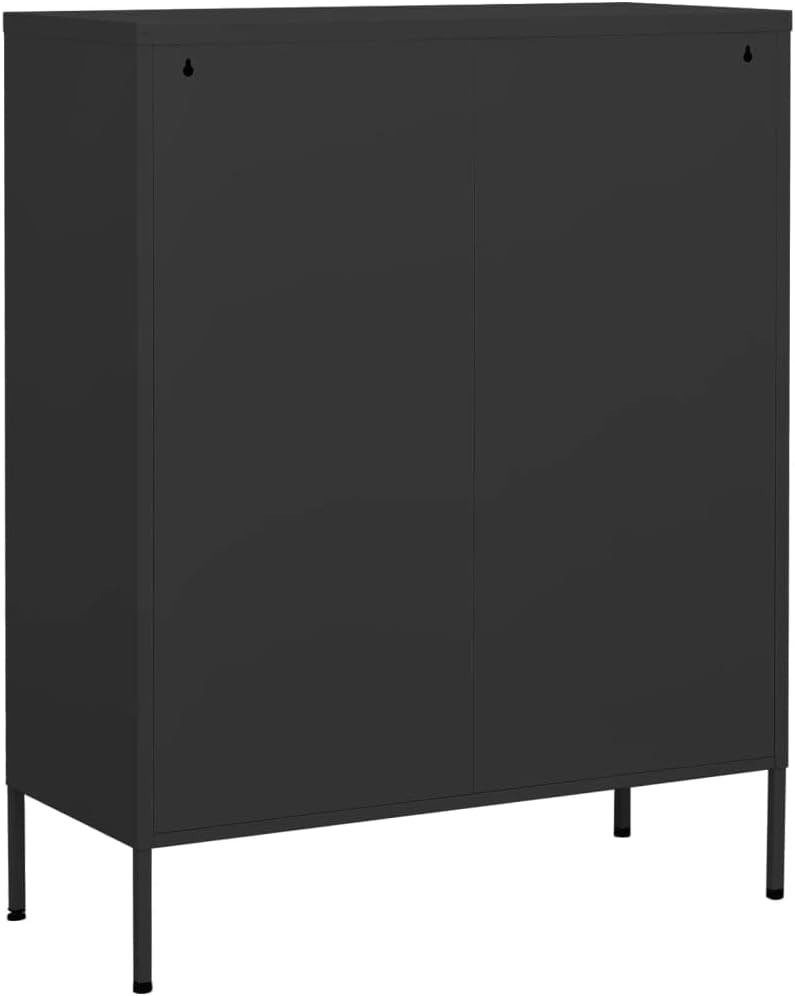 13.8x31.5x40 Steel Storage Cabinet, 2 Adjustable Shelves, Levelers, Matte, Tall Pantry/Bath/Kitchen Organizer