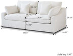 Cloud Couch Modular Sectional Sofa,82.68" Oversized LoveSofa, Down Filled Convertible Wide Seater for Living Room Set, Covers Washable&Replaceable,White