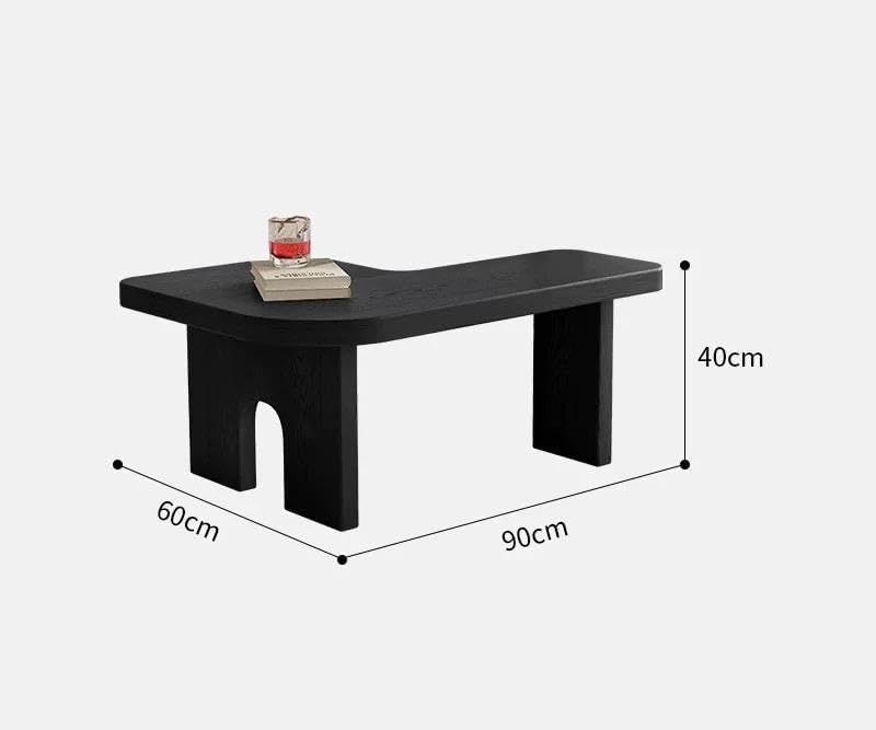 53.15" Antique Black Wood Nesting Coffee Table Set | 70.86 Inch Extended Length; Smooth Easy-Clean Surface; Space-Saving Modern Center Table for Living Room and Small Apartments