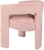 Jofran Gwen Jacquard Upholstered Accent Chair, Modern Luxury Plush Sculptural Armchair for Dining Room or Living Room, Chairs Living Room, Pink, Set of 4