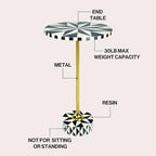 JONATHAN Y Calix 23.5" Round Compass Rose Pedestal Drink Table, Black | Modern Art Deco Style, Glossy Gold Metal Candlestick Leg, Ideal For Small Spaces, Living Room Or Bedroom, Spill-Proof Top