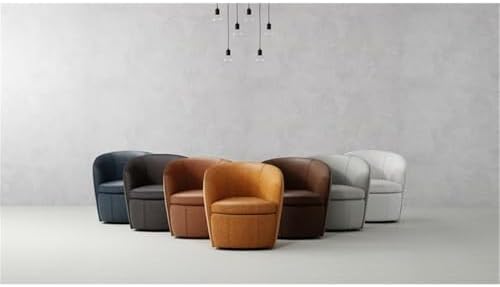 Pemberly Set of 2 Steamboat Ice All Italian Leather Swivel Club Chair