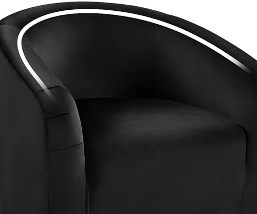 Yaheetech Compact Velvet Accent Chairs Set of 2 for Small Spaces, Black | Compact Cozy Barrel Chairs with a Curved Silhouette, Upholstered Furry Armchair for Small Spaces, Living Room Bedroom Corner