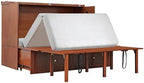 Mega Solutions Notturno Murphy Cabinet Bed Queen 8 inch Save Space in Style with Elegant Cognac Wood Finish Charging Station - Guest Room or Small Apartment Must-Have