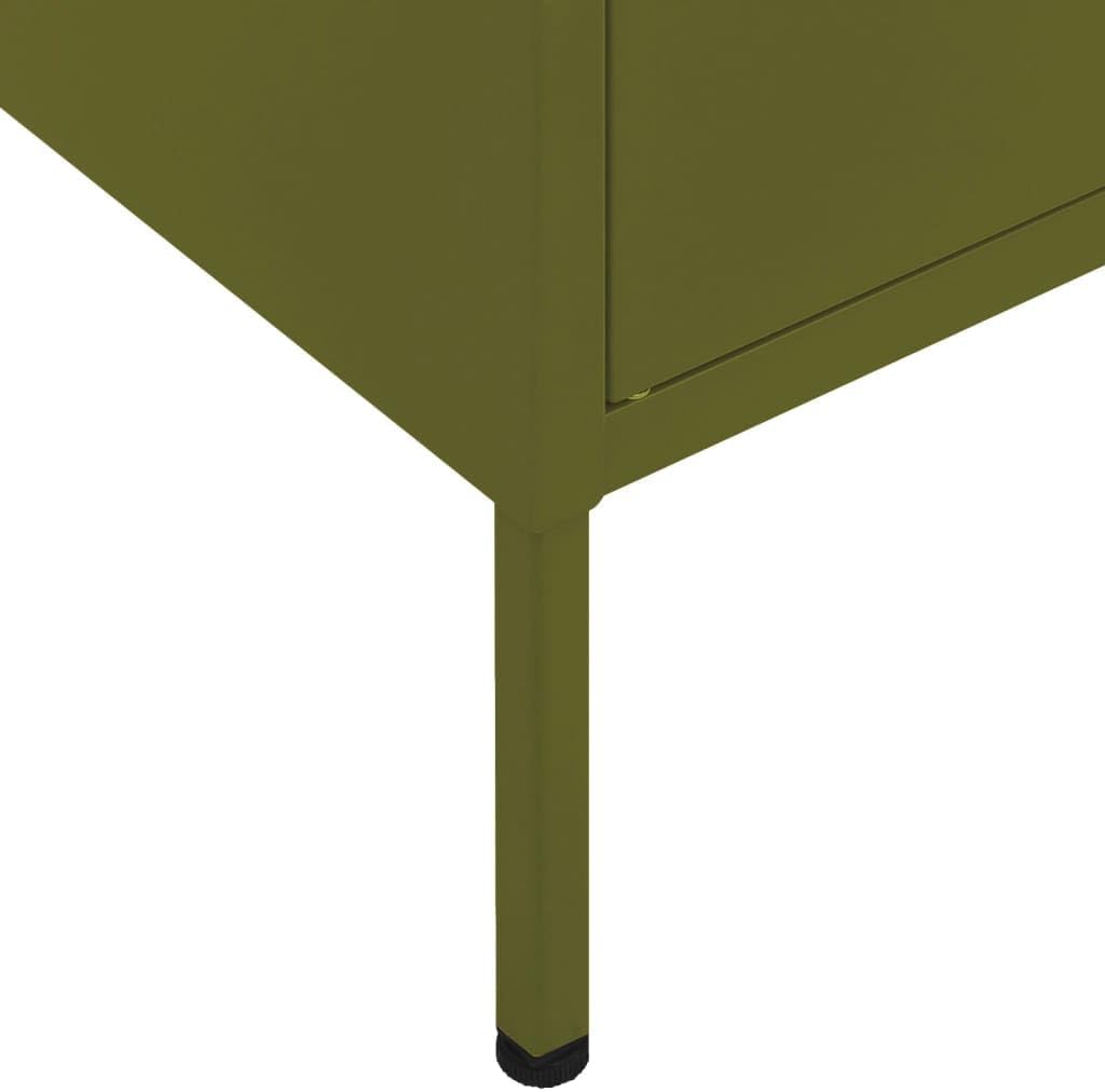 Olive Green Steel Storage Cabinet 13.8"x31.5"x40" Modern 4-Door Pantry Organizer & Bathroom Storage Cabinet Adjustable Shelves Robust Metal Frame for Living Room Kitchen Garage