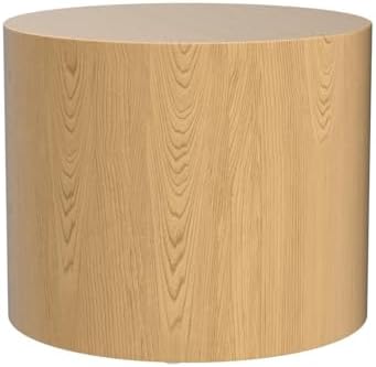 Wood Side Table Round Small Coffee Tables Nesting End Table Set of 2 for Living Room Bedroom Office, No Assembling (Oak/Walnut - Round)
