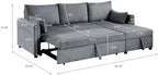 Ball & Cast 86" Sectional Sleeper Sofa Bed Pull Out Couches for Living Room | L Shaped Convertible Pull Out Sofa Bed with Reversible Storage Chaise and Side Pocket, 3-Seat Sofa for Small Space Apartment