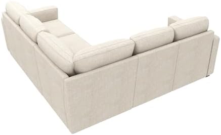 HONBAY Modular Sectional Sleeper Sofa with Pull Out Bed, L Shaped Couch with Storage Seat, Convertible Sectional Couches for Living Room, Beige