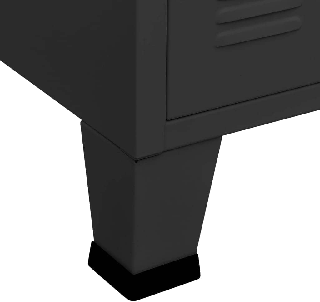 Metal and Glass Sideboard, Black Industrial Buffet Cabinet with 3 Doors, Accent Storage Credenza for Dining or Living Room, Matte Finish, 41.3 x 13.8 x 24.4 Inches