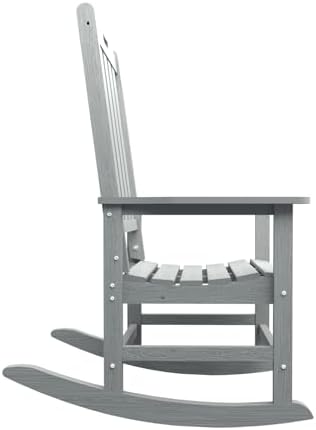 THOEOE Outdoor Rocking Chairs, Oversized Patio Rocking Chair | HDPE Outdoor Rockers for Front Porch, Patio, Backyard, Balcony and Garden. All-Weather High Back Design, Gray