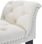 Upholstered Ottoman Bench with Armrest & Button Tufting, Great for Entryway Dining Room and More