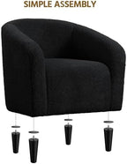 Yaheetech Compact Sherpa Accent Chairs Set of 2 for Small Spaces, Black